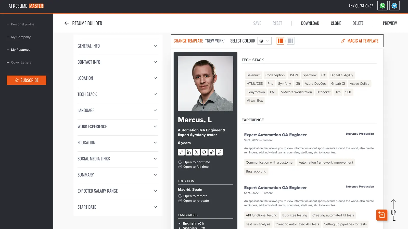 AI Resume Master: Resume Builder with AI Integration