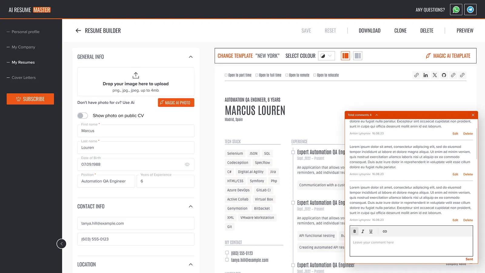 AI Resume Master: Resume Builder with AI Integration