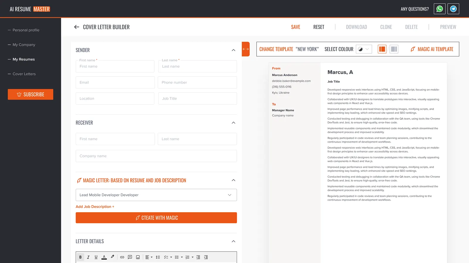 AI Resume Master: Resume Builder with AI Integration