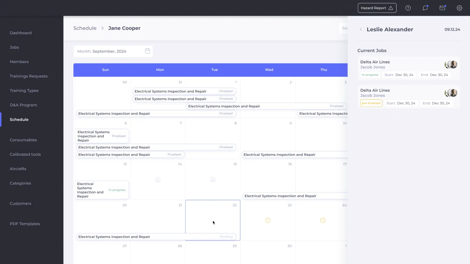 Custom ERP system for US aircraft service company