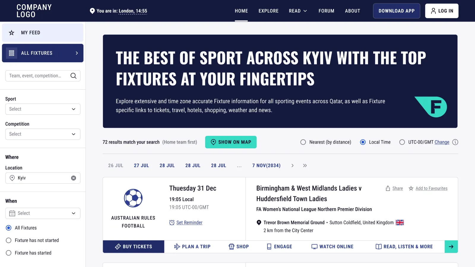 Smart Sports Event Discovery Platform