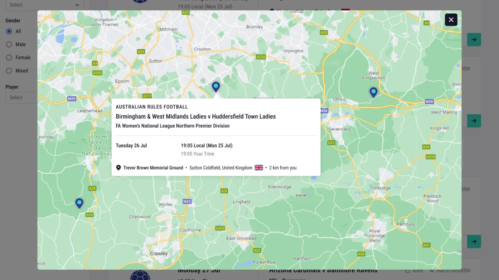Smart Sports Event Discovery Platform