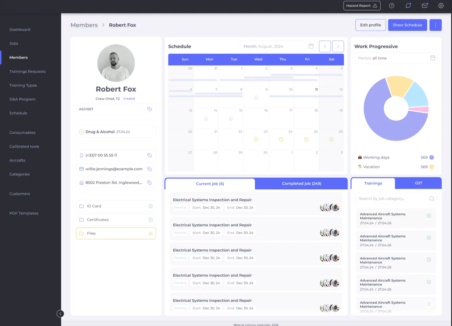 Custom ERP system for US aircraft service company