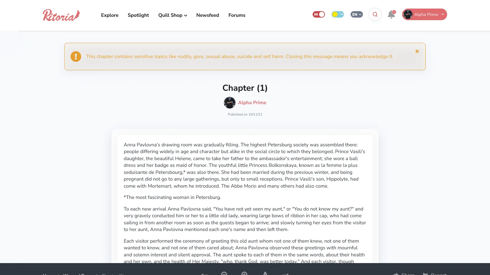 Ritoria: Social Self-Publishing Platform with Creator Monetization
