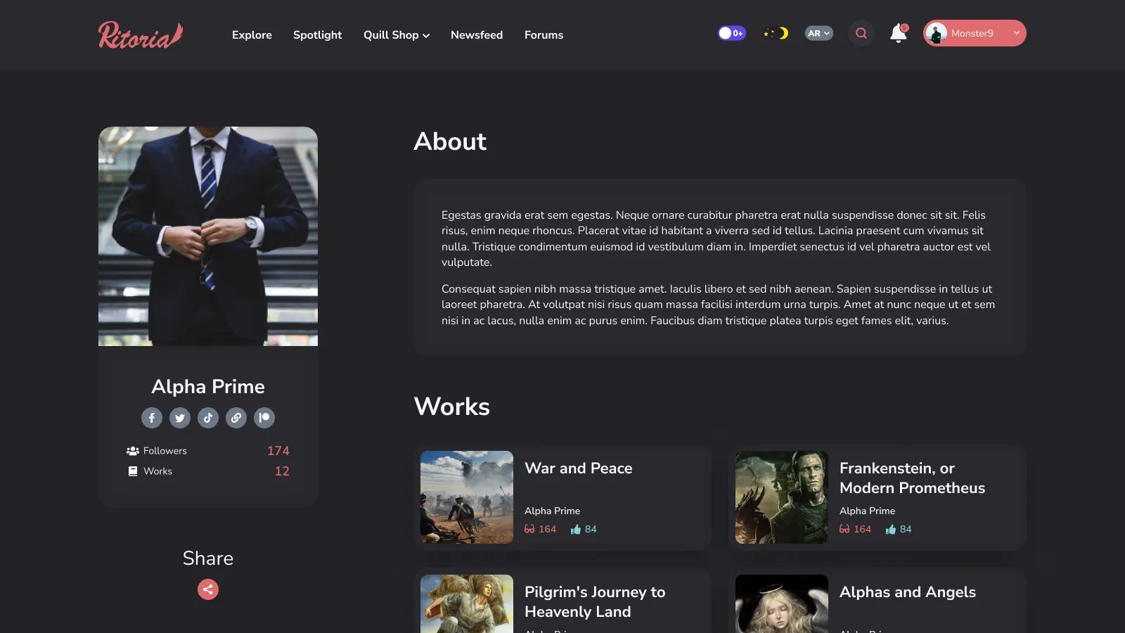 Ritoria: Social Self-Publishing Platform with Creator Monetization