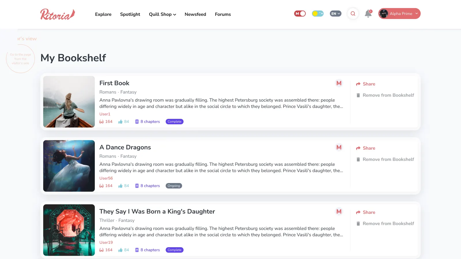 Ritoria: Social Self-Publishing Platform with Creator Monetization