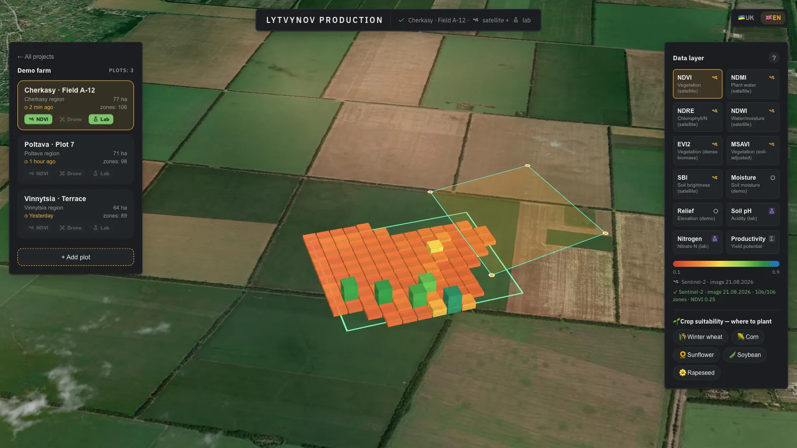 Autonomous Drone Swarm for Precision Farming: Fleet Control, Satellite Analytics & Field Ops
