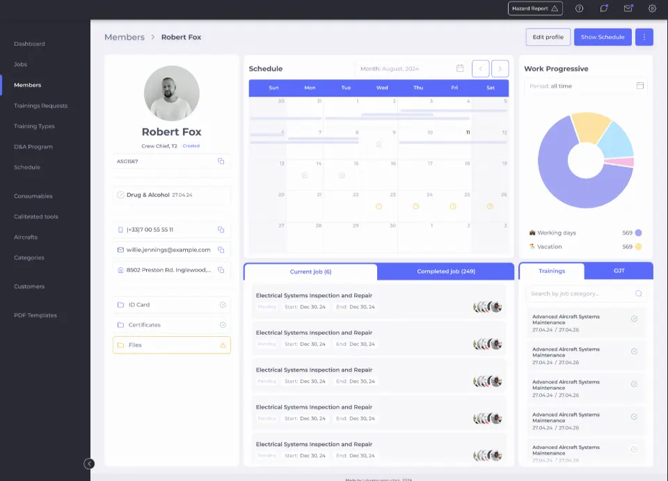 Custom ERP system for US aircraft service company